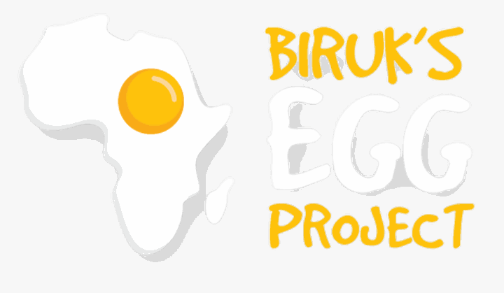 Biruk's Egg Project logo: a fried egg shaped like the map of Africa